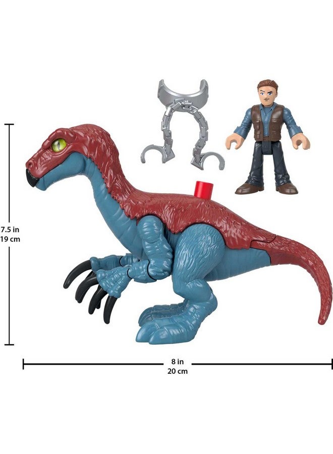 JURASSIC WORLD Fisher-Price Imaginext Jurassic World Dinosaur Toy Therizinosaurus & Owen Grady Figure Set for Pretend Play Preschool Kids Ages 3+ Years - Image 5