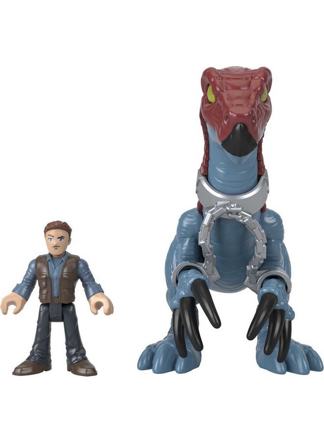 JURASSIC WORLD Fisher-Price Imaginext Jurassic World Dinosaur Toy Therizinosaurus & Owen Grady Figure Set for Pretend Play Preschool Kids Ages 3+ Years - Image 4