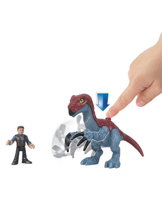 JURASSIC WORLD Fisher-Price Imaginext Jurassic World Dinosaur Toy Therizinosaurus & Owen Grady Figure Set for Pretend Play Preschool Kids Ages 3+ Years - Image 2