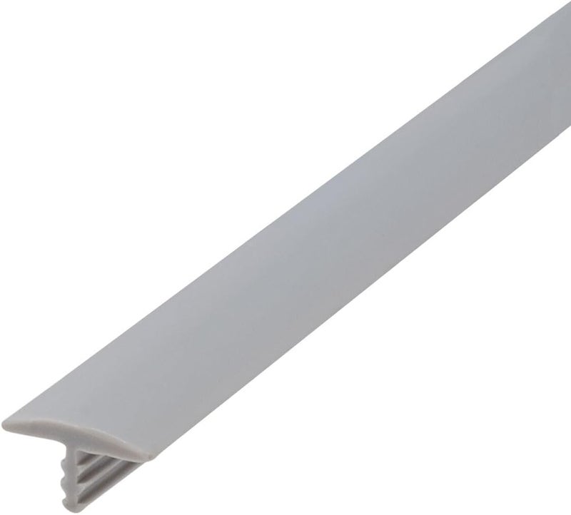 OUTWATER Plastic T-molding 1/2 Inch Dove Grey Flexible Polyethylene Center Barb Tee Moulding 25 Foot Coil - Image 1