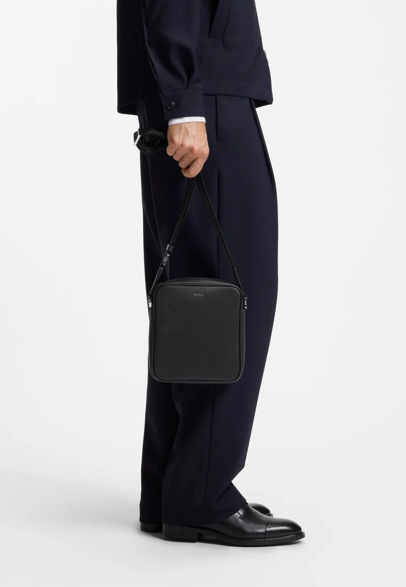 BOSS Black Reporter bag with silver-tone logo lettering for Men | Best Price UAE