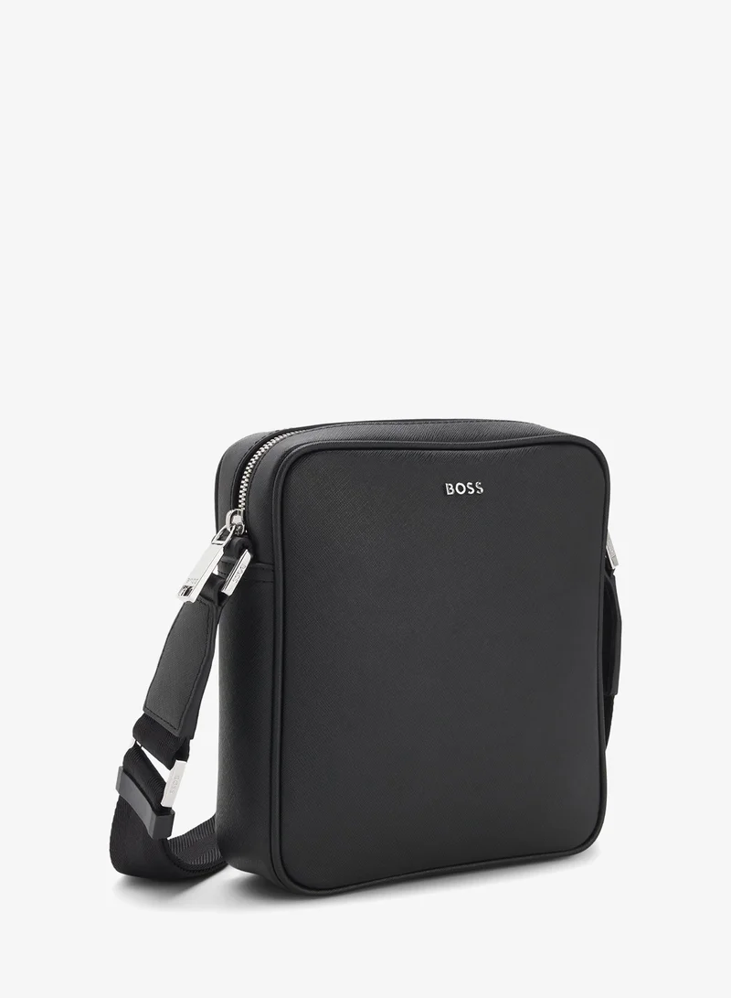 BOSS Black Reporter bag with silver-tone logo lettering for Men | Best Price UAE