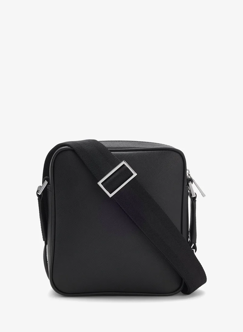 BOSS Black Reporter bag with silver-tone logo lettering for Men | Best Price UAE