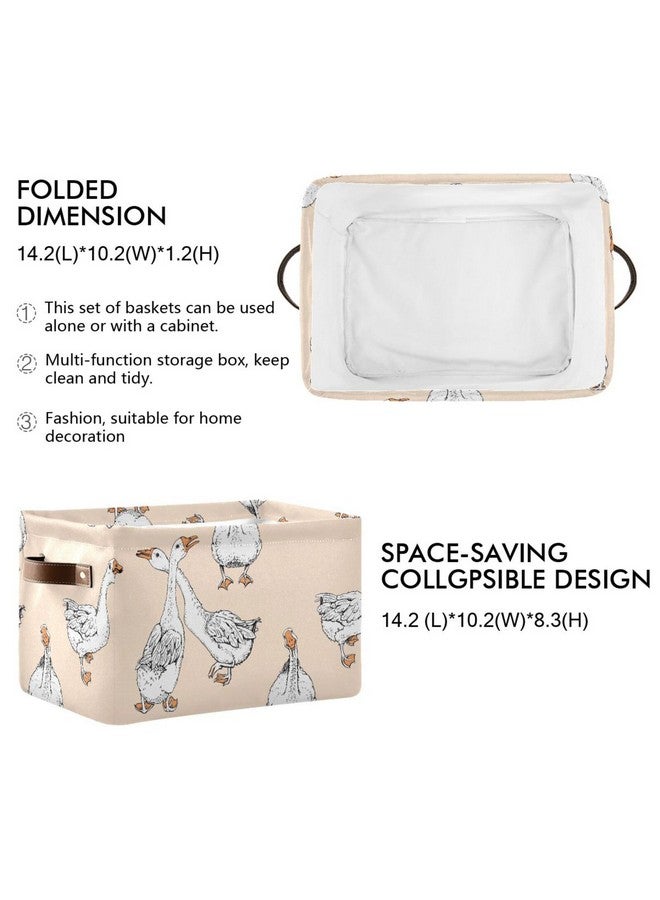 Aslsiy Toy Storage Basket Funny Geese Nursery Bins Apricot Baby Toys Box Canvas Clothes Shelf Basket Laundry Hamper Gift Basket for Home Closet 1 Pcs - Image 2