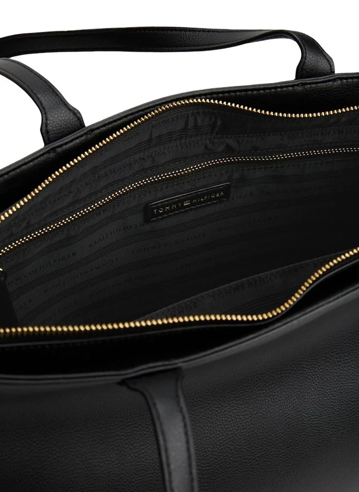 TOMMY HILFIGER Logo Detailed Zip Through Tote