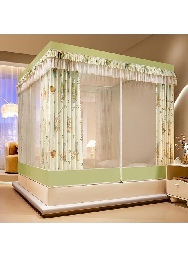 Bluejw 360-degree Anti-mosquito Integrated Shading Anti-fall Mosquito Net Three-door Baking Varnish Bracket Encryption Net Yarn Back To The Bottom Square Net - Image 1