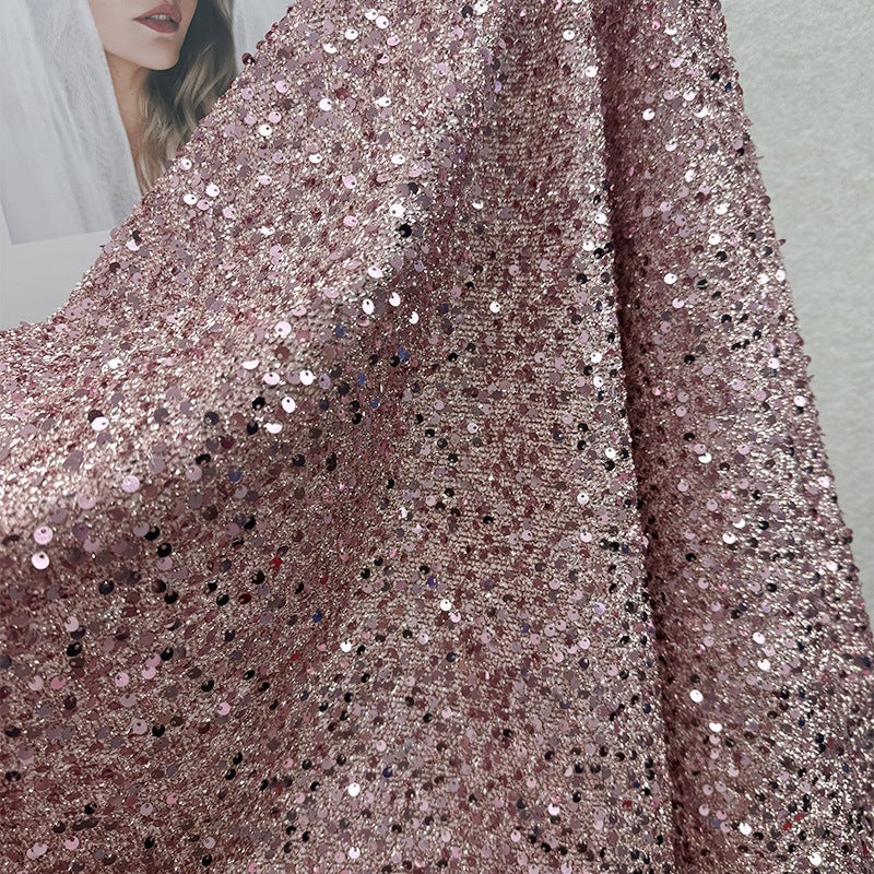 5Mm Complex Encryption Colorful Sequins Composite Knitted Bottom Fabric Dress Diy Shoes Hat Stage Background Beaded Fabric - Image 3