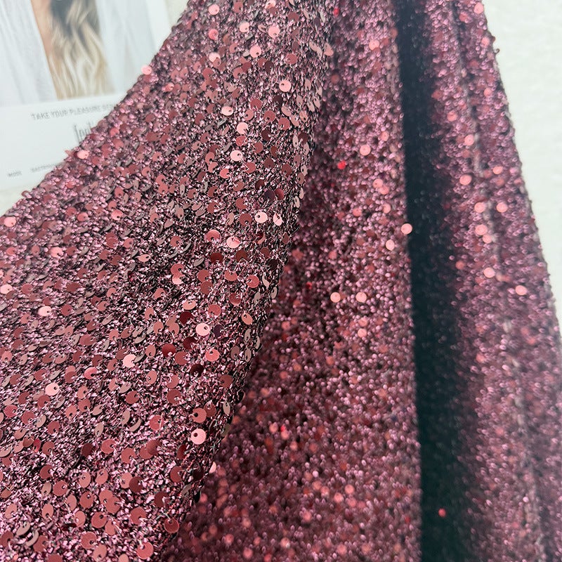 5Mm Complex Encryption Colorful Sequins Composite Knitted Bottom Fabric Dress Diy Shoes Hat Stage Background Beaded Fabric - Image 4