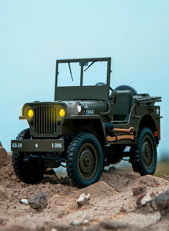 Dodoore RC Military Truck RC Crawler, 1:10 Scale Remote Control Car, 2.4GHz 4WD Off Road RC Rock Crawler, All Terrain Army Climbing Vehicle with LED Lights and 2 Batteries for Adults - Image 2