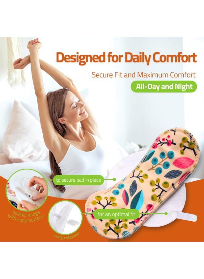 Natissy Cloth Panty Liners; 7-Pack (Small) Mini Daily Organic Cotton Reusable Panty Liners for Women Made in EU; Feminine Panty Liners Washable for Women & Teens; Thin Sanitary Reusable Liners, NOT for Period - Image 2