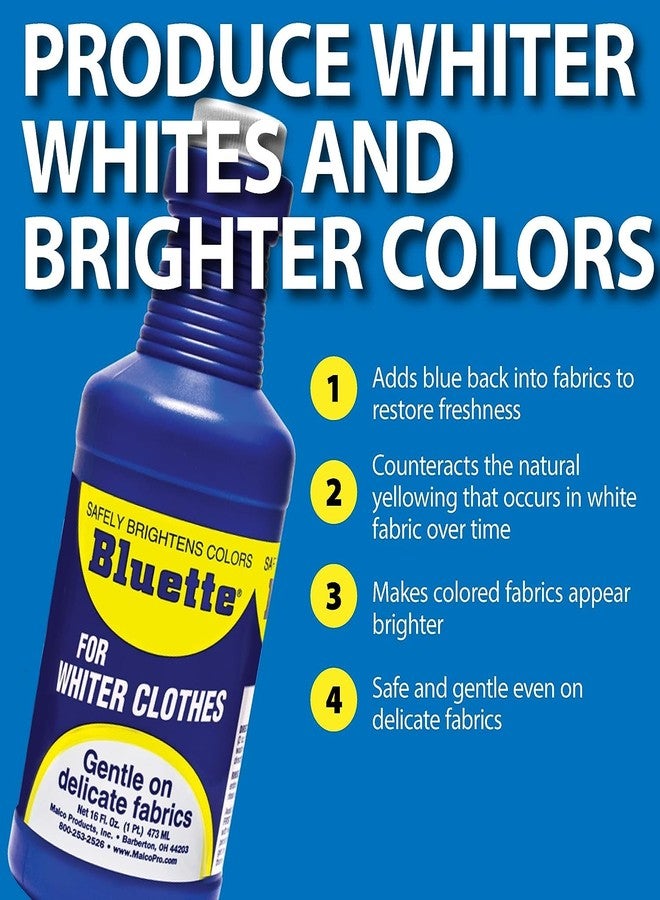 Bluette Laundry Bluing (2 Pack) - Laundry Detergent Whitener/Safe & Gentle For Delicate Fabrics/Whiter Whites and Brights/Perfect For Brightening Light Clothes, Sheets, Synthetics & More (413732PK2) - Image 3