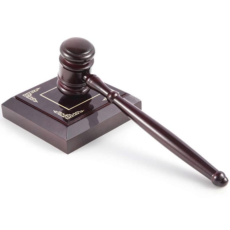AZOFIA Handmade Wooden Gavel and Block Set Perfect for Lawyer Judge Auction Sale Meetings Student and Gifts (Square Block I) - Image 4