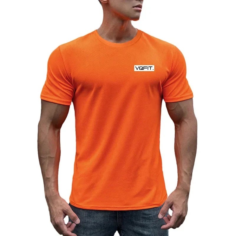 Sports fitness clothes men''s short-sleeved T-shirt basketball running quick-drying mesh breathable stretch Bodybuilding Muscle fashion brand - Image 5