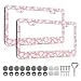 LIN KANG Pink Cute Ghost License Plate Frames for Women 2 Pack Pink Car Plate Holder Cover Car Accessories for US Canada Standard with Free Screws Fasteners Caps - Image 2