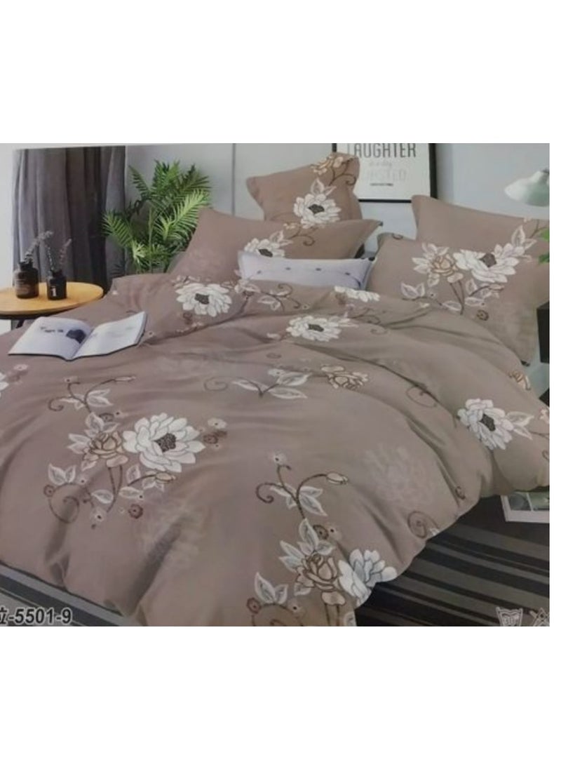 ماركة غير محددة - طقم سرير كبير تركى بني اللون 4قطع - Image 1