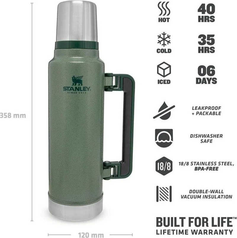 Stanley Classic Vacuum Steel Thermos 1.4 L Green