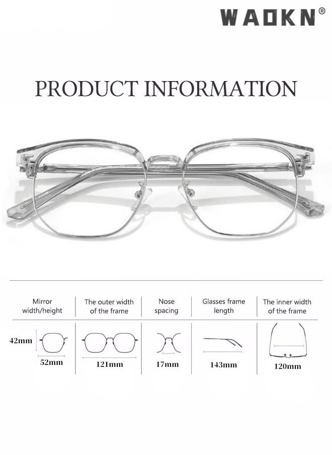 Blue Light Blocking Glasses Blue Light Filter Computer Reading Gaming TV Phones Browline Eyeglasses Fashion Anti Eyestrain Headache Eyewear for Men Women，Eyeglass Suitable for Computer & Gaming