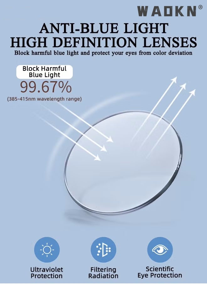 Blue Light Blocking Glasses Blue Light Filter Computer Reading Gaming TV Phones Browline Eyeglasses Fashion Anti Eyestrain Headache Eyewear for Men Women，Eyeglass Suitable for Computer & Gaming