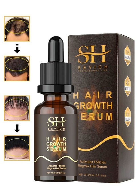 Hair Growth Serum for Thicker Fuller Thinner Longer Stronger Hair Fast and Reduce Shedding Breakage and Hair Loss Non Greasy Easy Application for Women and Men Hair Growth Serum 20ml
