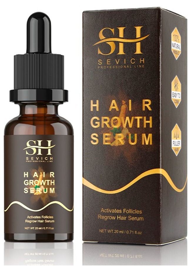 Hair Growth Serum for Thicker Fuller Thinner Longer Stronger Hair Fast and Reduce Shedding Breakage and Hair Loss Non Greasy Easy Application for Women and Men Hair Growth Serum 20ml