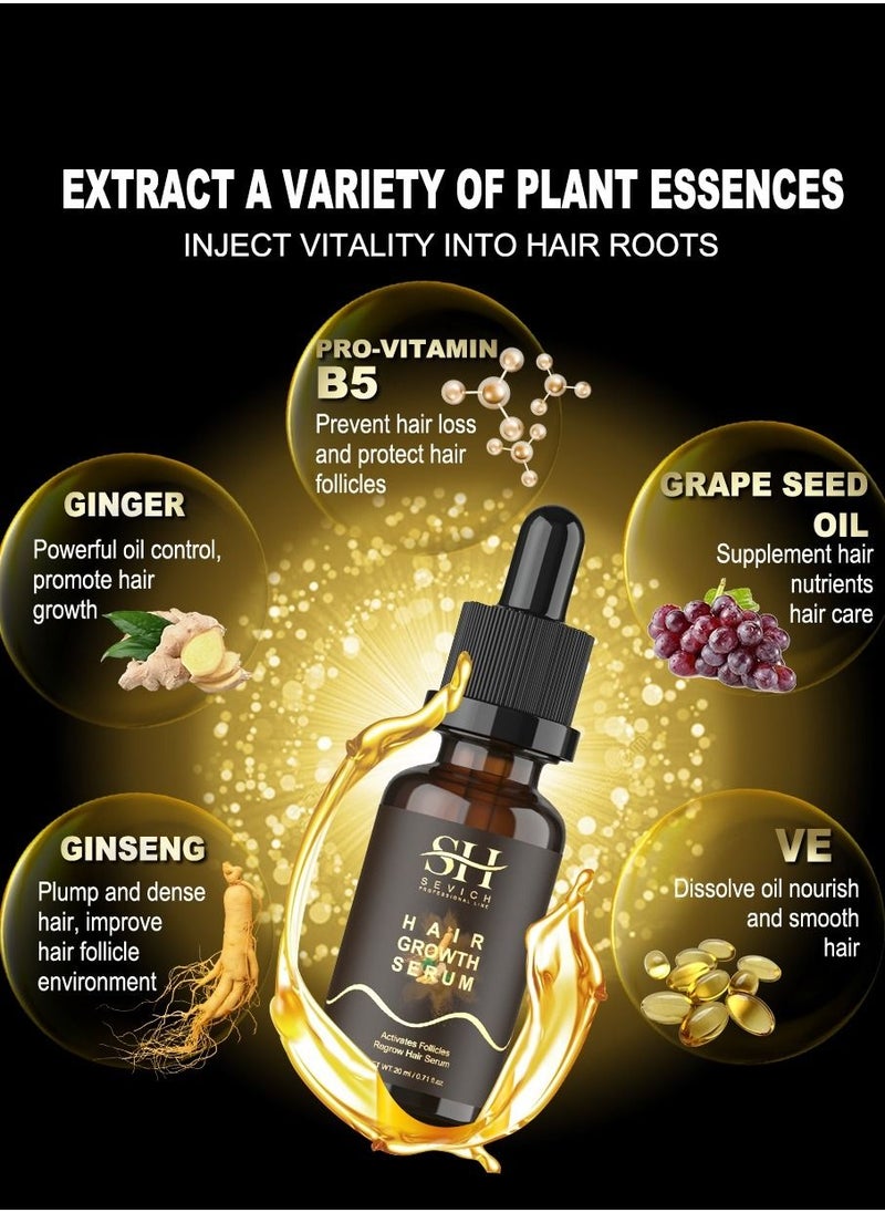 Hair Growth Serum for Thicker Fuller Thinner Longer Stronger Hair Fast and Reduce Shedding Breakage and Hair Loss Non Greasy Easy Application for Women and Men Hair Growth Serum 20ml