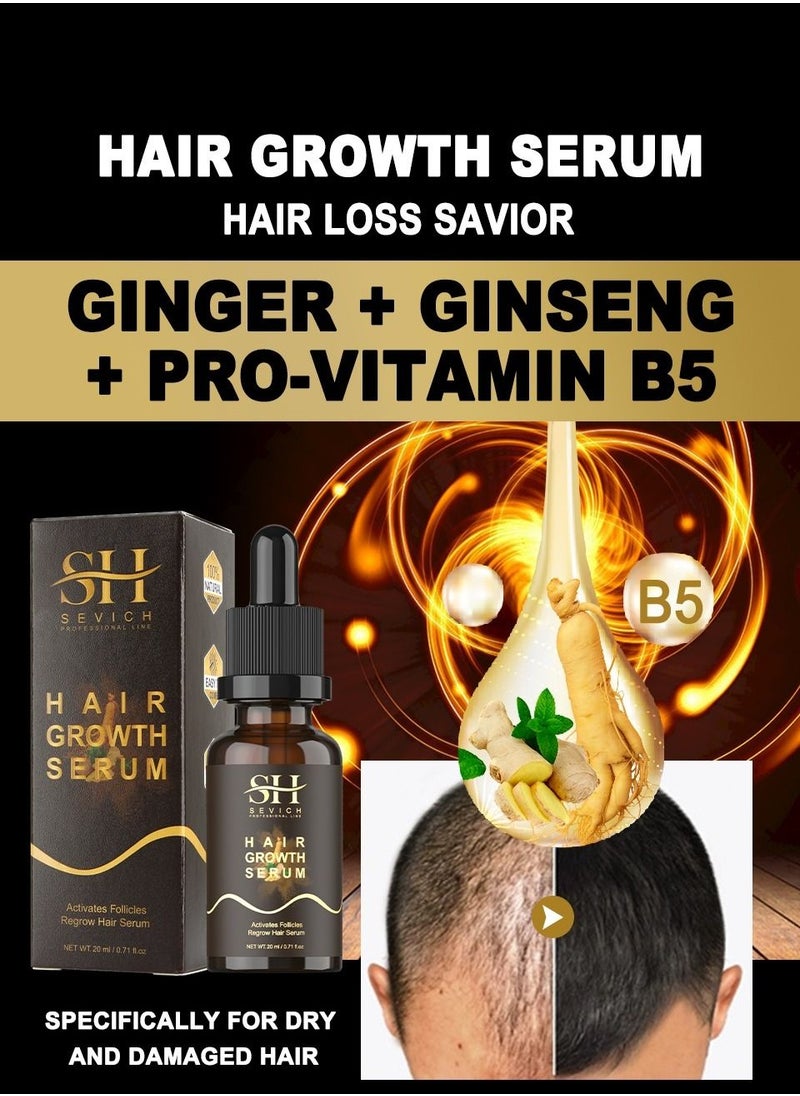 Hair Growth Serum for Thicker Fuller Thinner Longer Stronger Hair Fast and Reduce Shedding Breakage and Hair Loss Non Greasy Easy Application for Women and Men Hair Growth Serum 20ml
