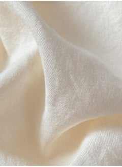 LUNA Home 3-Piece Set: queen-size fitted bedsheet and two pillowcases, washable cotton in a milky white color.  - Image 5
