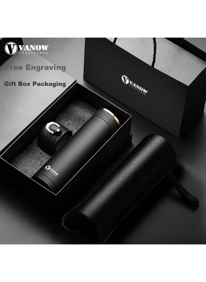 Vanow Insulated Mug For Men And Women, 316 Stainless Steel Portable Water Cup, Customizable Engraving, Gift Box Set, Tea Infuser Cup, 460ml - Image 4