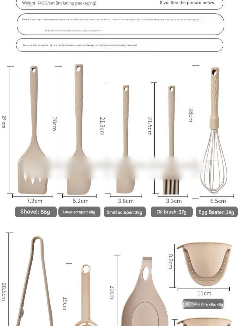 New Silicone Spatula For Non Stick Pans Silicone Spatula Set For Household Use Soup Spoons Kitchenware Cooking Tools 21 Piece Set  - Image 5