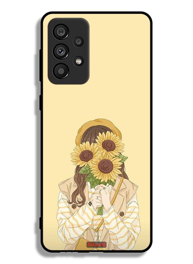 Tolwak Samsung Galaxy A73 5G Protective Case Cover Hide Face With Sunflowers - Image 1