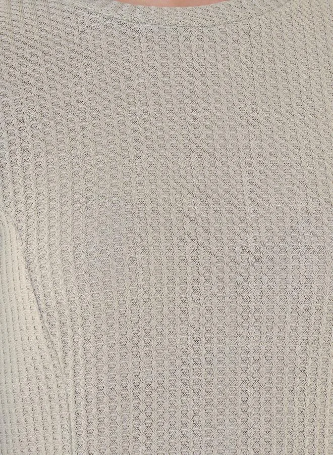 Take Two Waffle Knit Split Hem Top