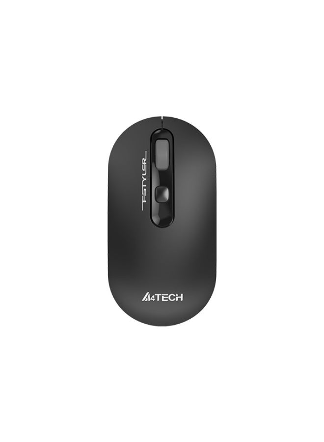 A4TECH FG20 Fstyler 2.4G Wireless Mouse | Symmetric Design | 4 Buttons + 4-Way Wheel | 3-Level DPI | Long Battery Life | Windows/macOS – Black