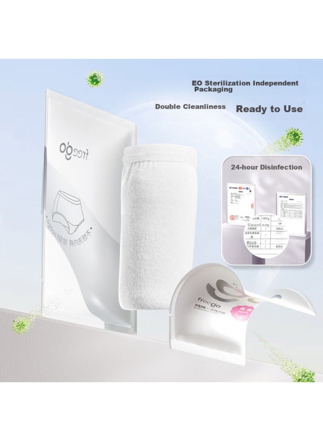 Free Go Freego Disposable Women's Underwear, Pure Cotton, High-waist, For Travel, Business Trips, Pregnant Women, Postpartum, Sterilized, No-wash, Daily Disposable, 10 Individually Packed, XL - Image 5
