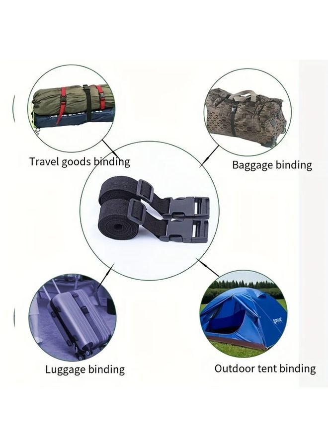 2 Packs 59.06 Inch Adjustable Multi Purpose Securing Straps with Buckle for Luggage Outdoor Gear - Image 4