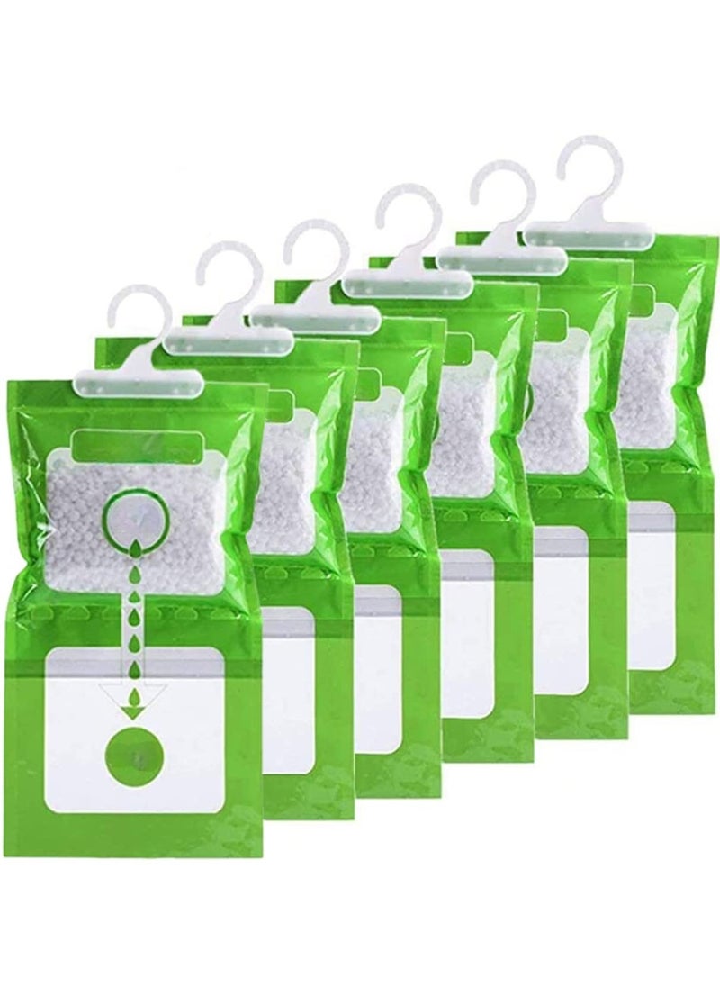 TYCOM - Hanging Anti Mold Dehumidfier Deodorizing Moisture Proof Desiccant Absorber Bag and Odor Eliminator Hanging Bags to Rid Damp in Closet Cars Bathroom Wardrobes Basement Gym Bag Humidity Bags 6pcs - Image 1