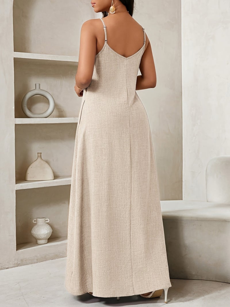 Women'S Suspender Solid Color Dress - Image 3