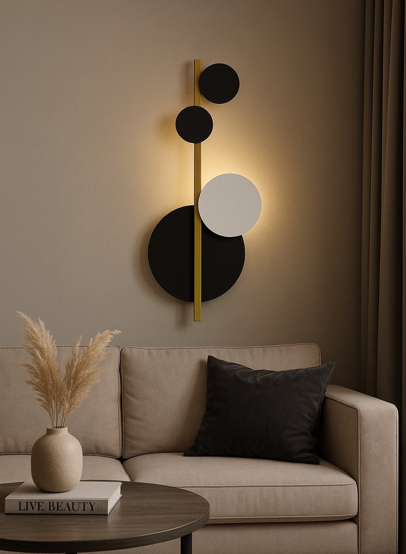 ابليك جداري أسود وأبيض بثلاث إضاءات – 60×25 سم – قدرة 16 واط – تصميم مودرن  - Image 3