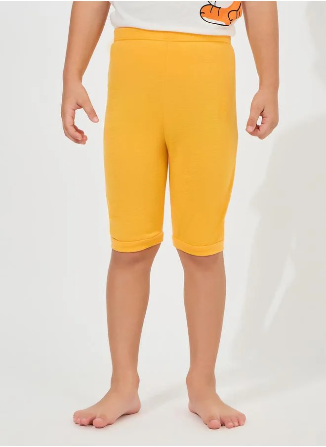 ستايلي Bear Print Raglan T-Shirt & Shorts Set