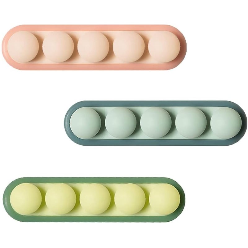 HomeAra 3 Pcs Silicone Cable Clips Cord Management Organizer with Adhesive Hooks Power Cords Charging Cables Mouse Cable PC Office Home Wire Holder Cable Management Solution Color Random - Image 1
