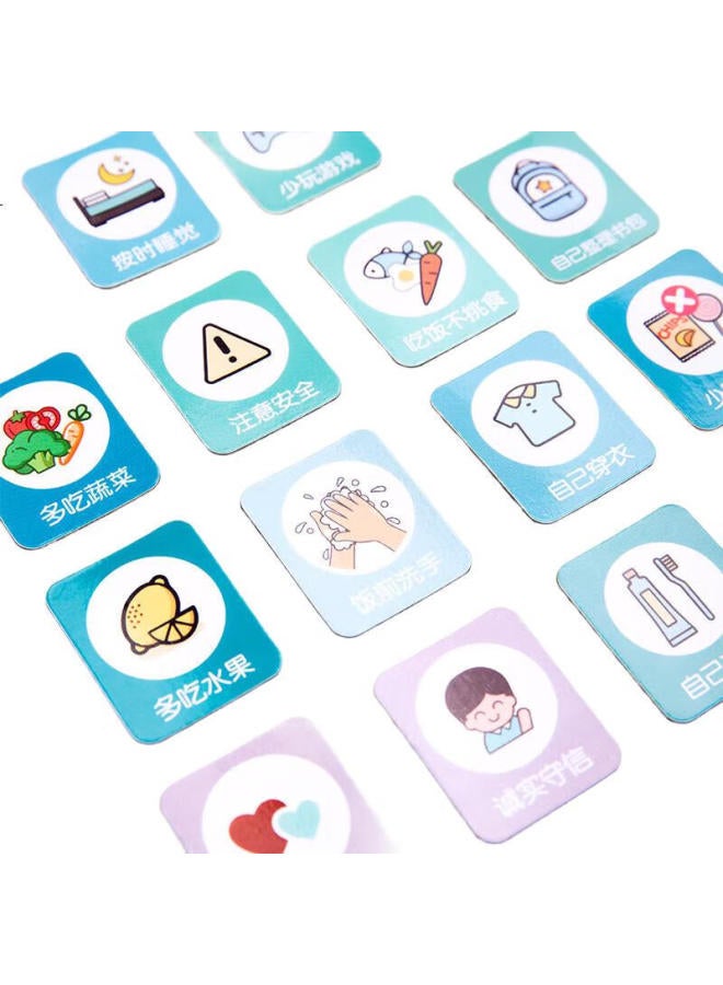 Deli 60*40Cm Growth Self-Discipline Chart, Student Kindergarten Reward Stickers, Points, Good Habit Formation Record, Course Schedule, Daily Check-In, Birthday Gift For Boys And Girls, Blue - Image 1