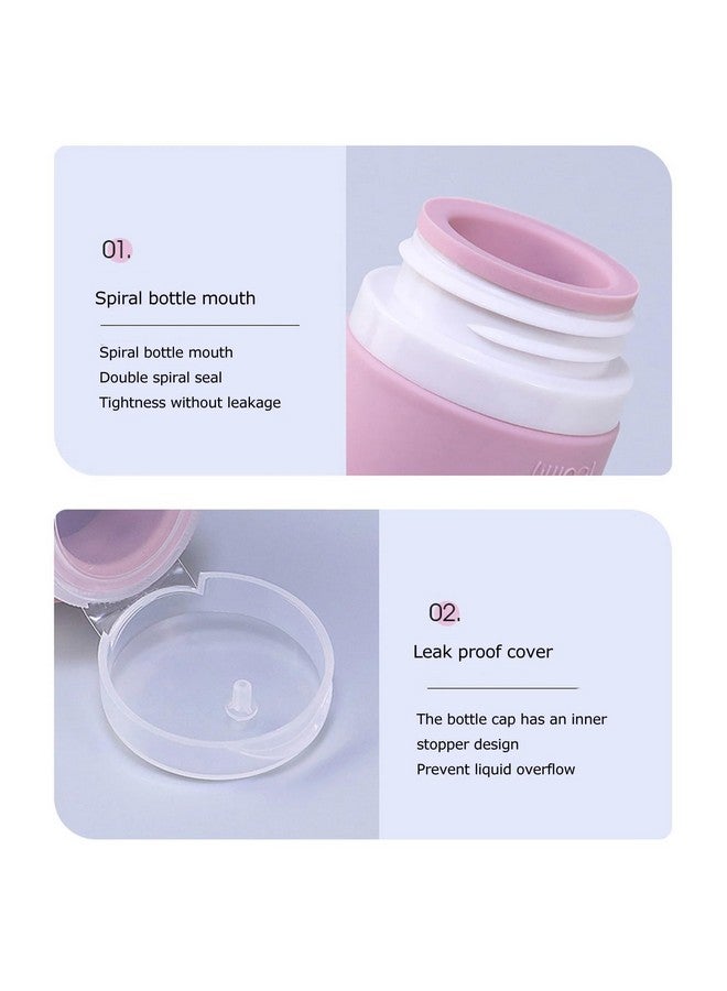 ZURATO Travel Size Toiletries Bottles Silicone Leak Proof Refillable Containers for Shampoo, Conditioner, Shower Gel and Lotion Dispenser Portable Travel Essentials- Multicolor (90ml) - Image 3