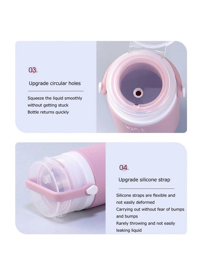 ZURATO Travel Size Toiletries Bottles Silicone Leak Proof Refillable Containers for Shampoo, Conditioner, Shower Gel and Lotion Dispenser Portable Travel Essentials- Multicolor (90ml) - Image 4