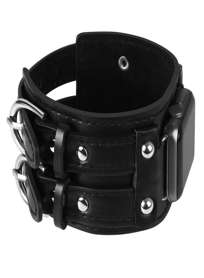VIQIV Leather Bangle Watch Band for Apple Watch Series 8, 7, 6, 5, 4, 3, 2, 1, 8.5"-160mm - Image 4