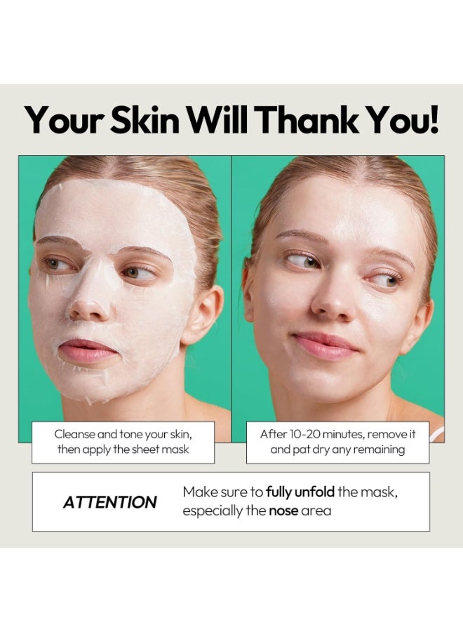 LAPCOS Cica Sheet Mask, Daily Face Mask with Cantella Plant Extract to Regenerate and Revitalize Skin, Korean Beauty Favorite, 5-Pack - Image 5