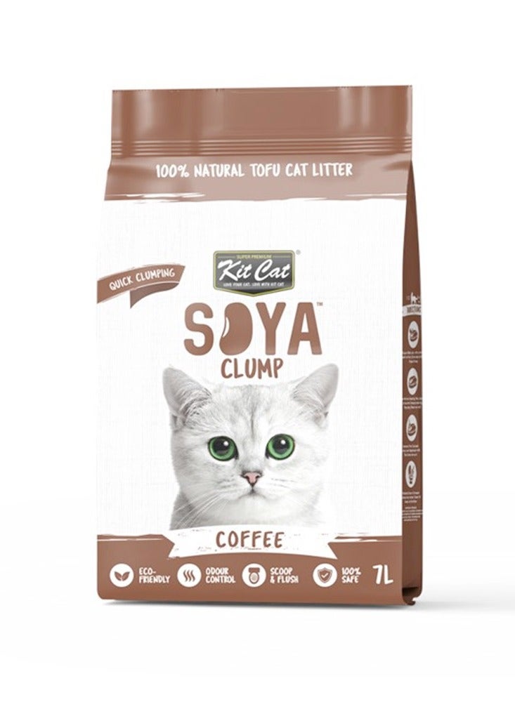 Kit Cat Soya Clump Soybean Litter – Coffee 7L - Image 1