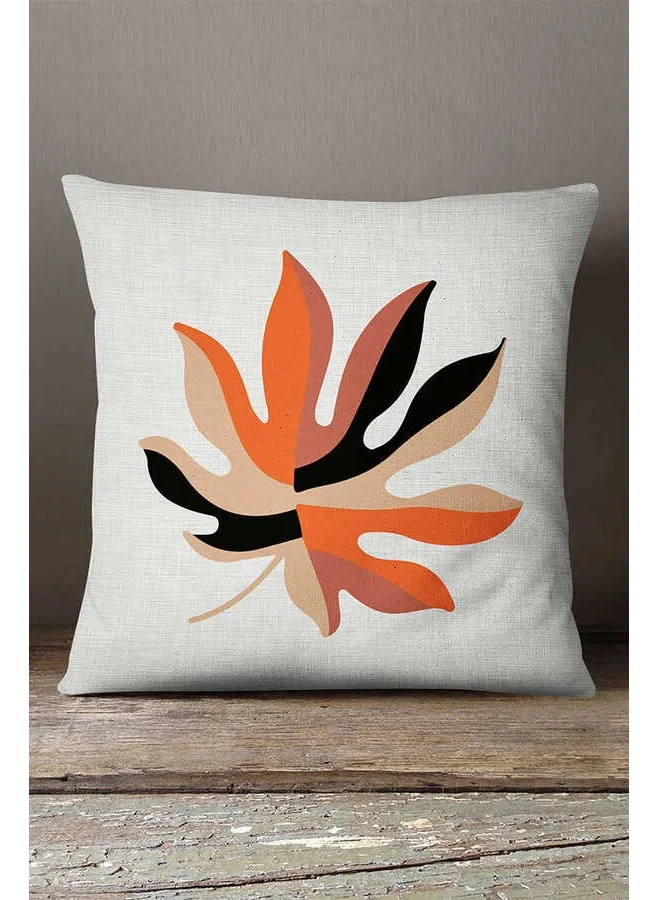 İnsense Home Velvet Babyface Orange Black Decorative Modern Leaf Pattern Printed Throw Pillow Pillow Case CGH720