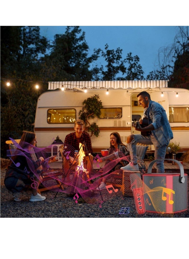 ELTRAZONE Portable Bluetooth Karaoke Speaker with Wireless Rechargeable Microphone, Type-C Charging, Multiple Voice Modes, TF Card Support – Black, Ideal for Parties & Home Entertainment - Image 2