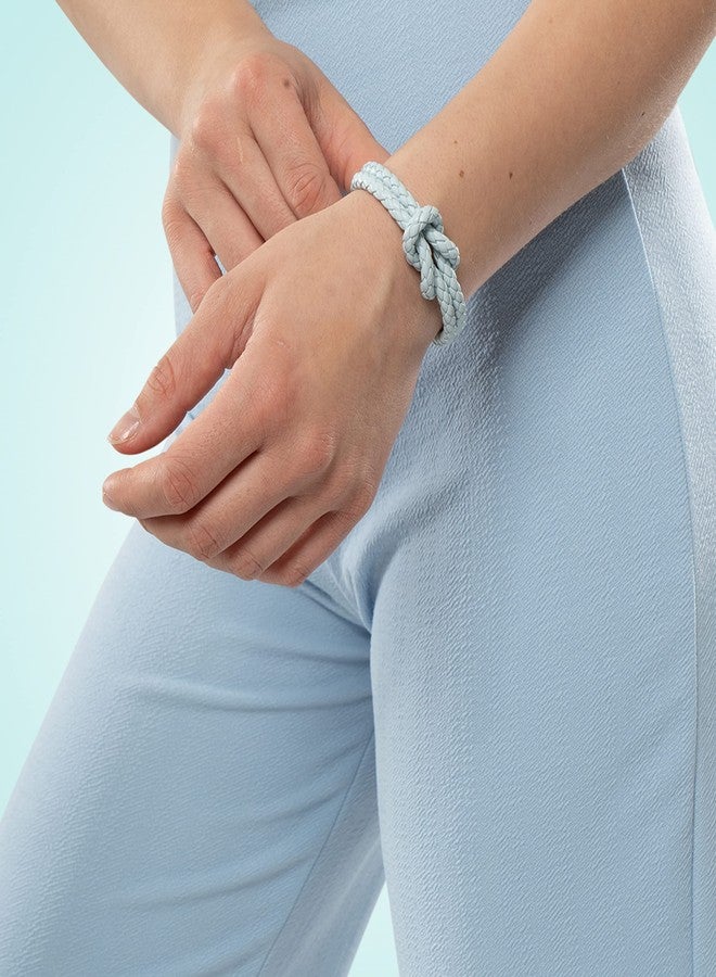 SERASAR Light Blue Leather Bracelet 18cm for Women, Genuine Leather Bracelet with Gift Box, Jewelry, Cuff Bracelets for Girlfriend, Sister, Daughter, Couple - Image 5