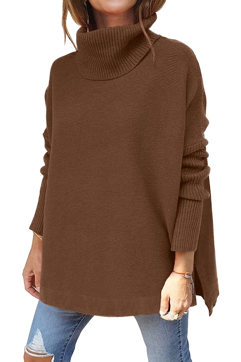 LILLUSORY Oversized Turtleneck Pullover Sweater Women 2025 Long Tunic Cozy Winter Trendy Plus Size Poncho Cowl Neck Cute Casual Early Fall Fashion Must Have Work Old Money Clothes Outfit Clothing - Image 1