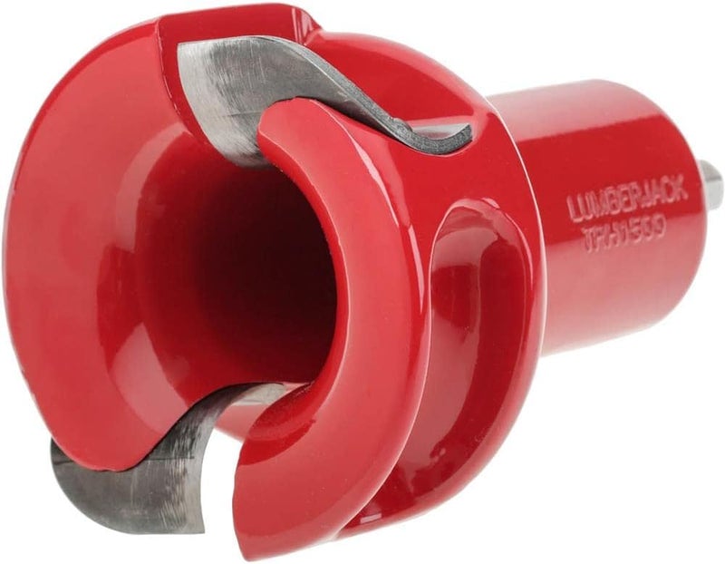 Lumberjack Tools Tenon Cutter for Log Furniture, 1.5" Diameter, Home Series Powder Coated Die Cast Aluminum Body, 1/2" Shank, Dual Blades Create a Radius Shoulder Profile, DIY Made in USA - Image 1